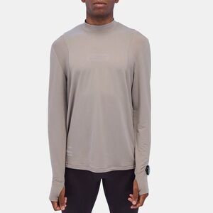 Bandit Running Aura Grid Mock Neck Long Sleeve Cold Weather Layered Training Tee